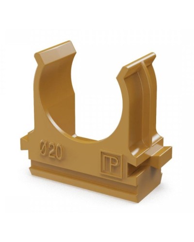Крепёж-клипса для труб АБС-пластик бук D20 (100 шт) (PR13.0046). Крепление для труб ПВХ. Промрукав в Смоленске