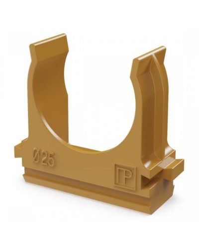 Крепёж-клипса для труб АБС-пластик бук D25 (100 шт) (PR13.0047). Крепление для труб ПВХ. Промрукав в Смоленске