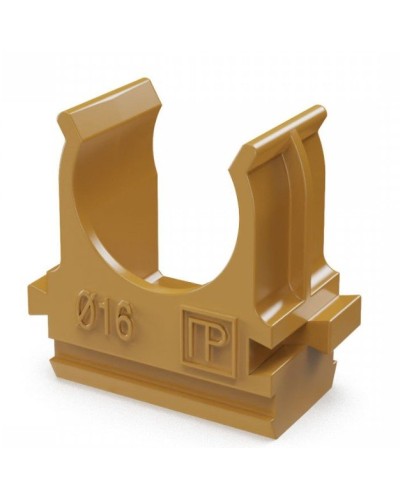 Крепёж-клипса для труб АБС-пластик бук D16 (100 шт) (PR13.0045). Крепление для труб ПВХ. Промрукав в Смоленске